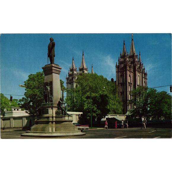 Brigham Young Monument Salt Lake City Utah Postcard Unposted - Picture 1 of 2